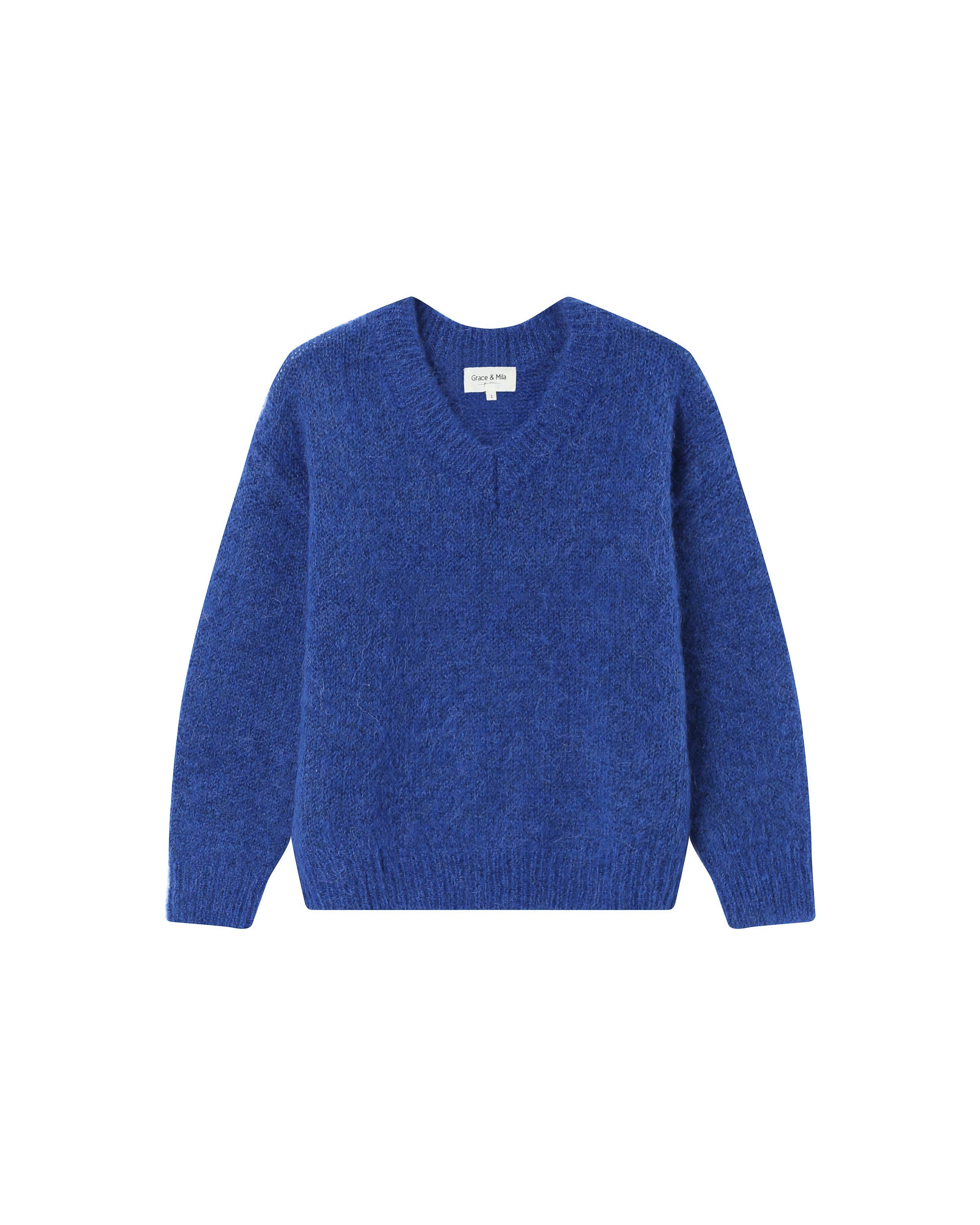 Alpaca wool sweater cobalt blue Sabado
