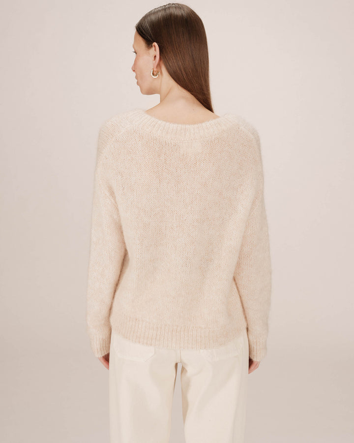 Pull laine d'alpaga vanille Sabado