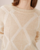 Wool patterned sweater vanilla Salinger