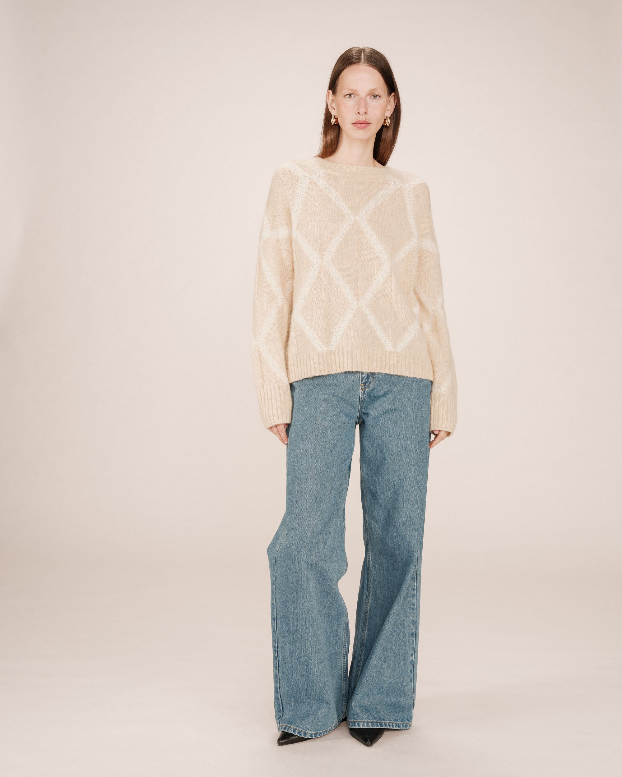 Wool patterned sweater vanilla Salinger