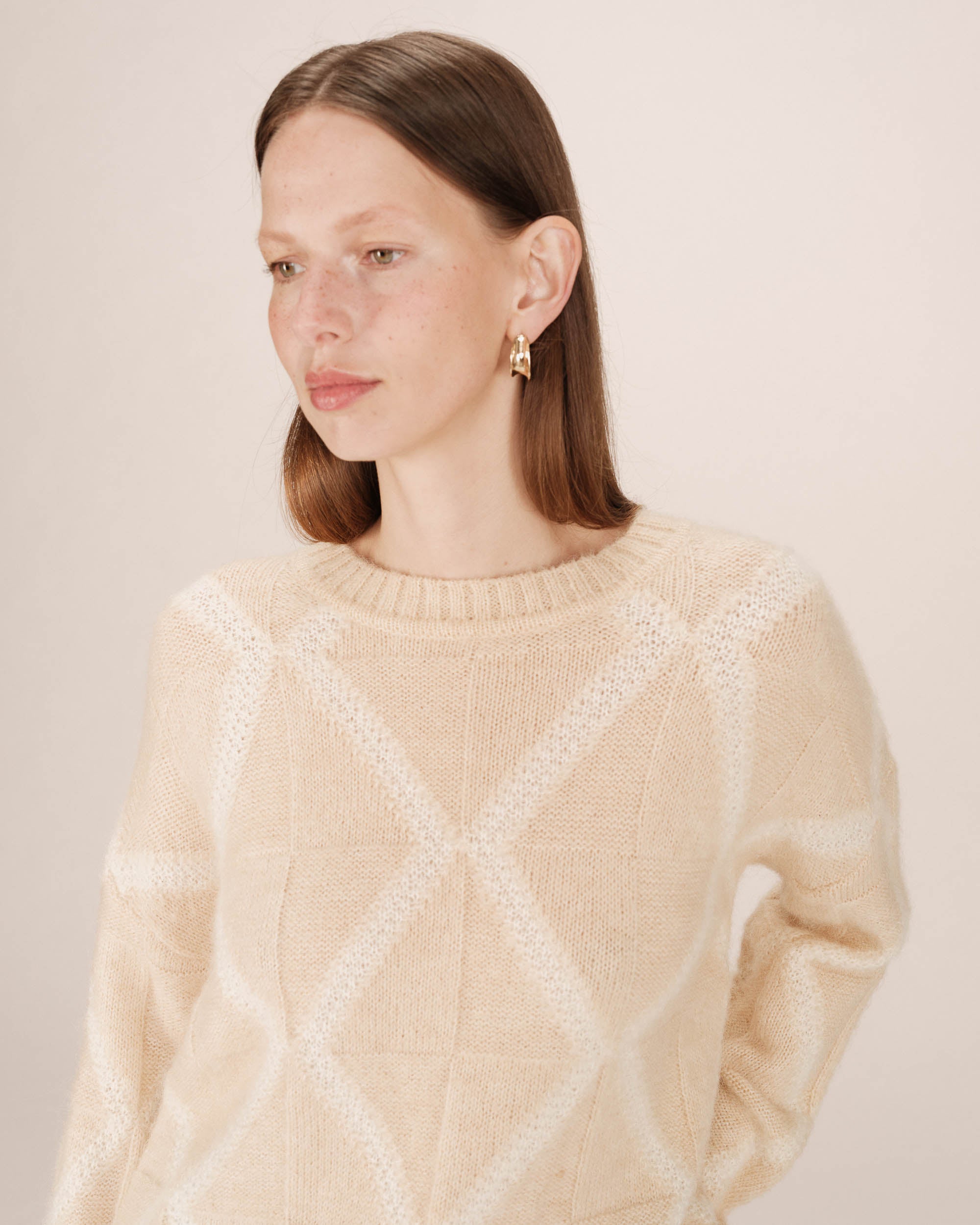 Wool patterned sweater vanilla Salinger