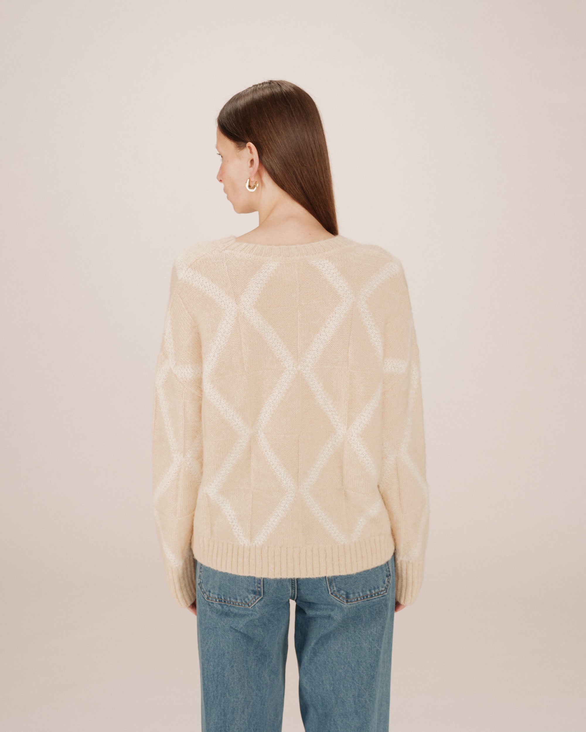 Wool patterned sweater vanilla Salinger