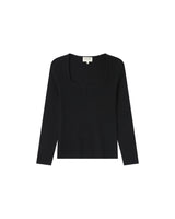 Split neck sweater black Salem