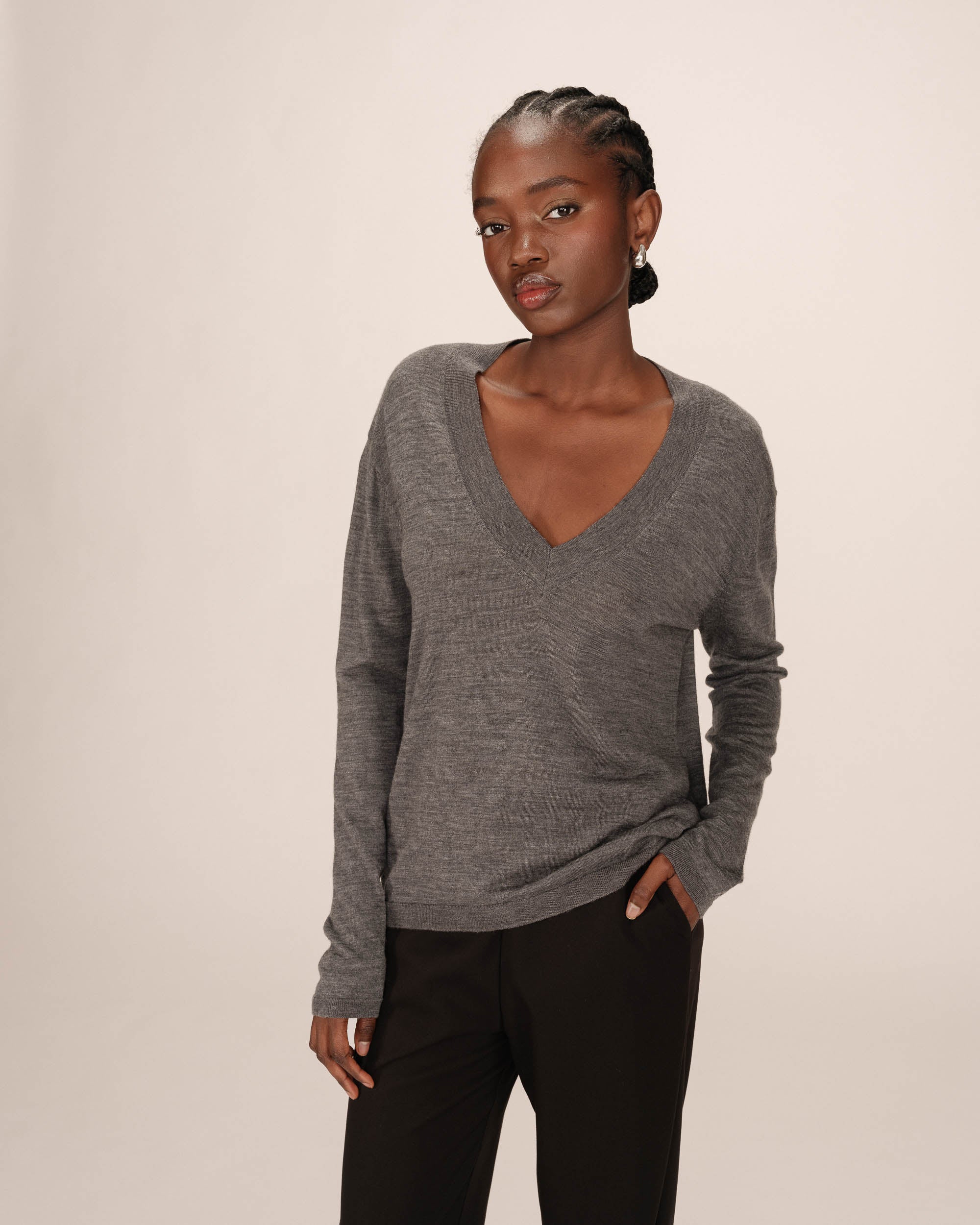 Merino wool sweater anthracite Sabba