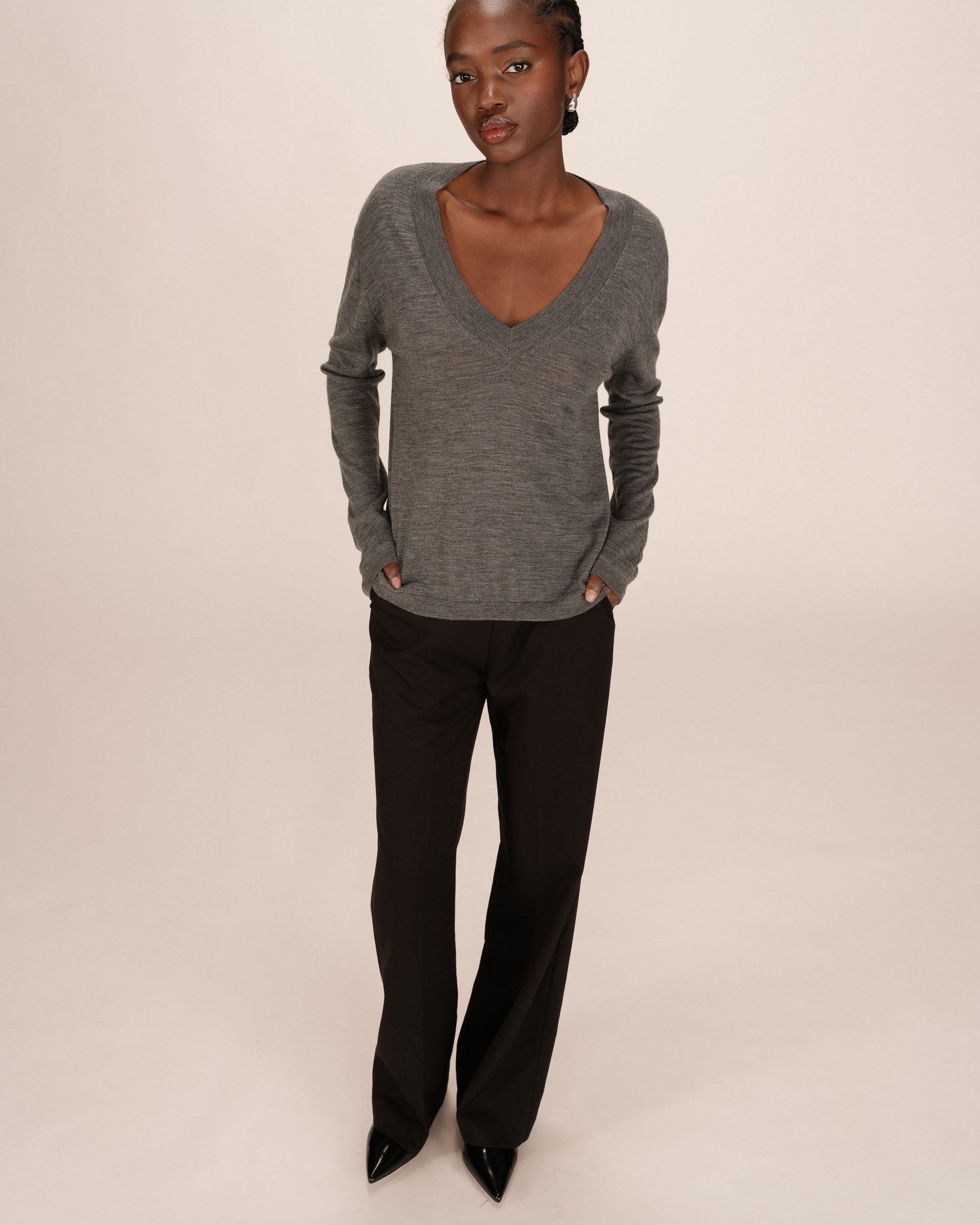 Merino wool sweater anthracite Sabba