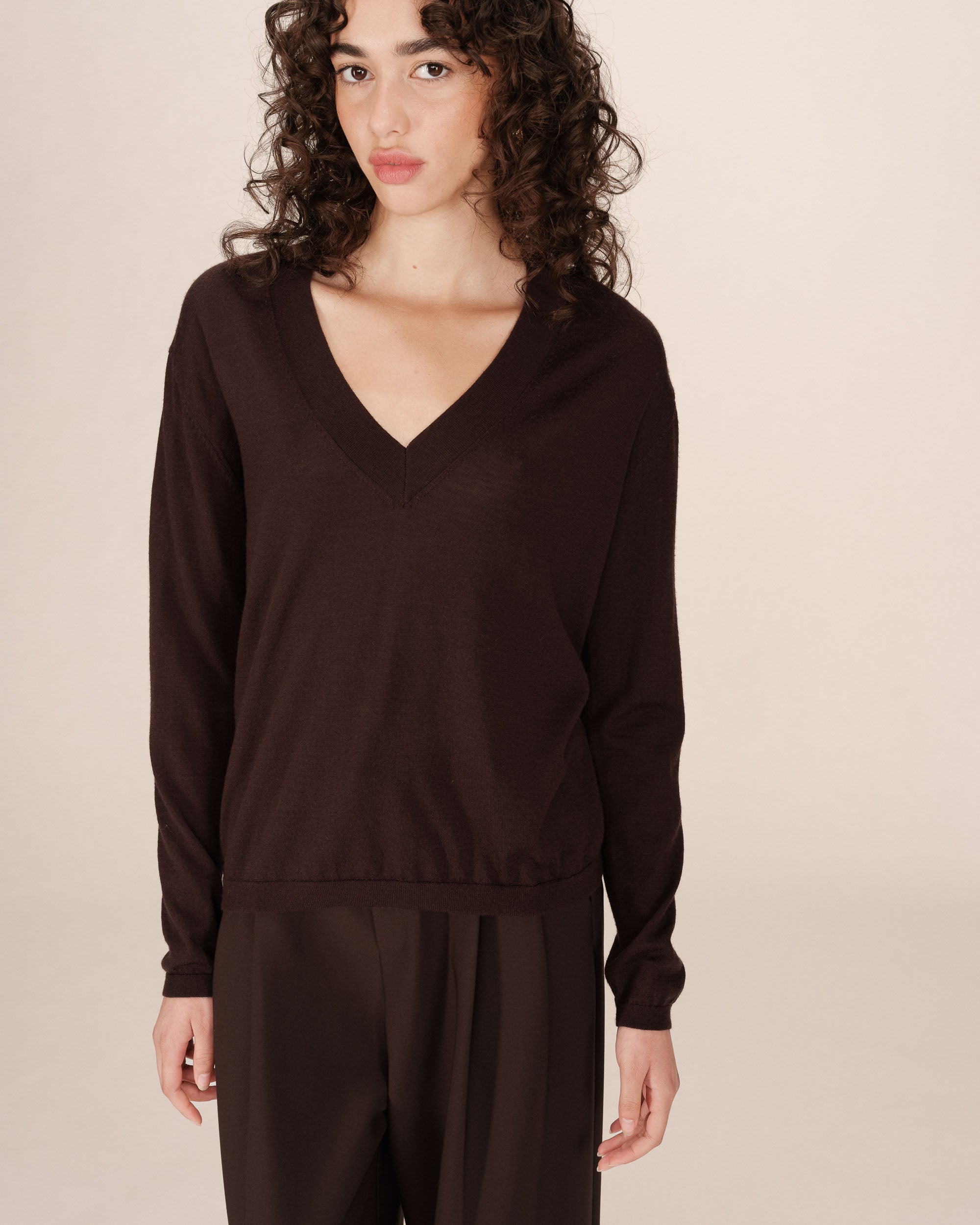 Merino wool sweater chocolatee Sabba