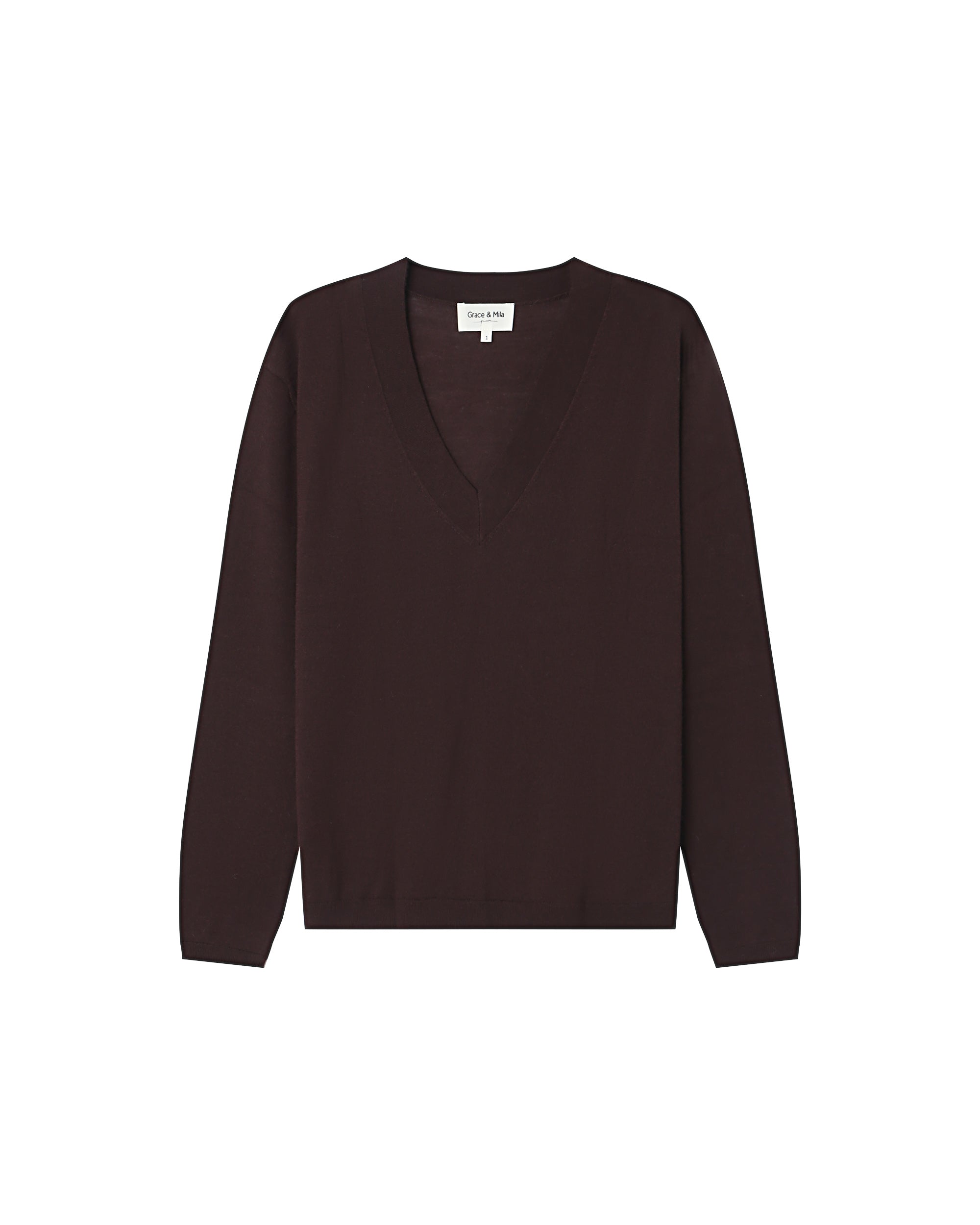 Merino wool sweater chocolatee Sabba