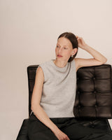 Pull sans manches gris Say