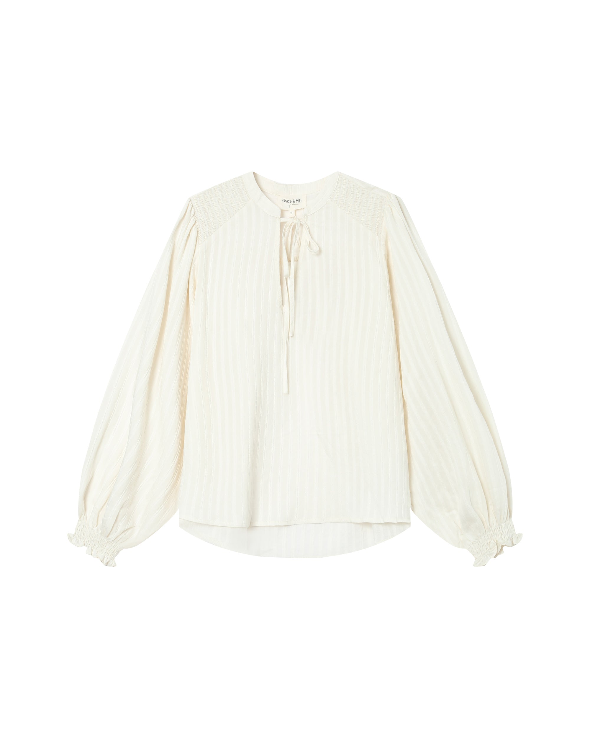 Tie-neck blouse ecru Serinda