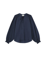 Tie-neck blouse navy Serinda