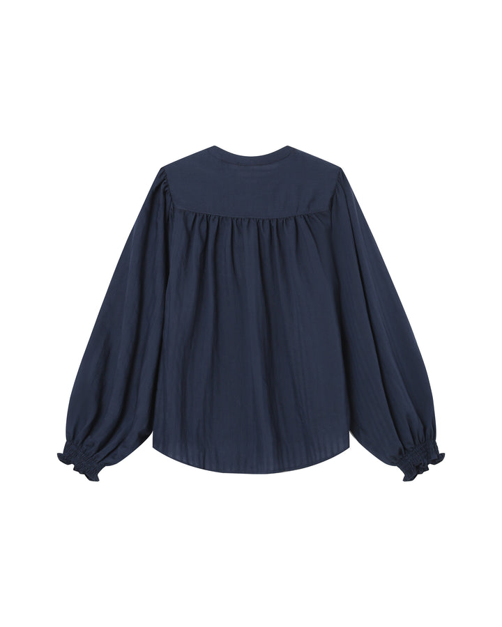 Tie-neck blouse marine Serinda