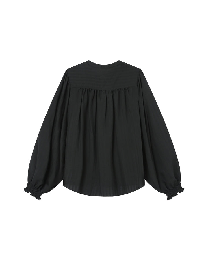 Tie-neck blouse noir Serinda