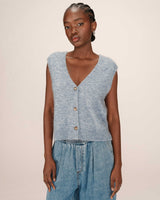 Sleeveless cardigan blueberry Santa