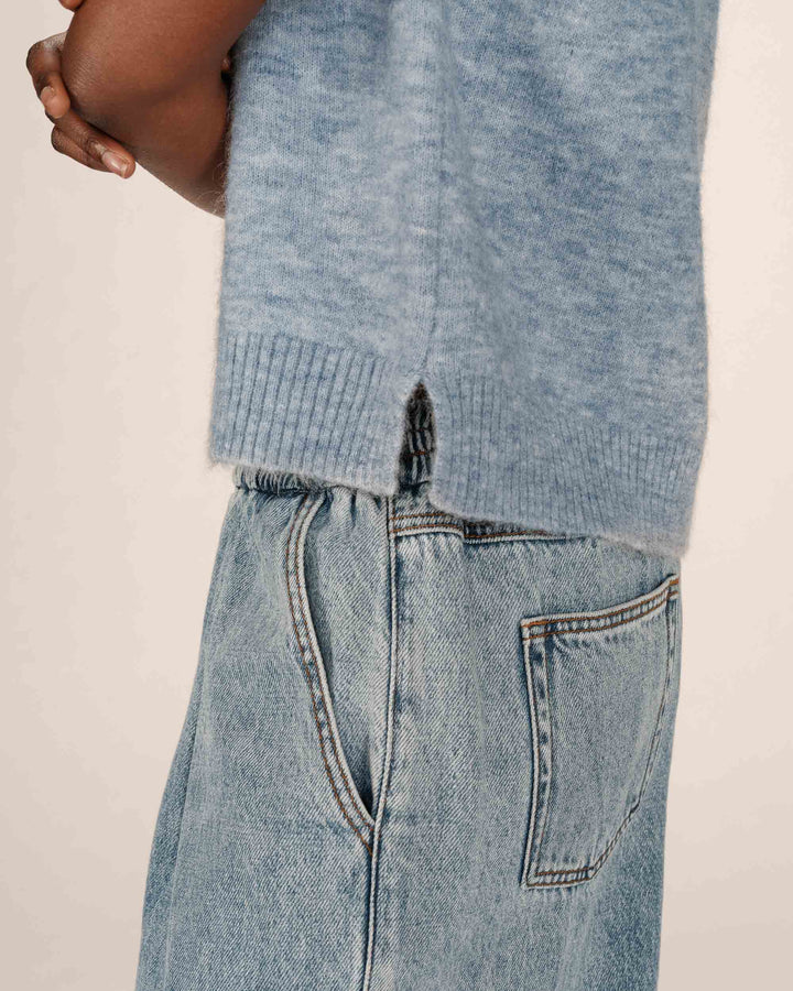 Cardigan sans manches bleuet Santa