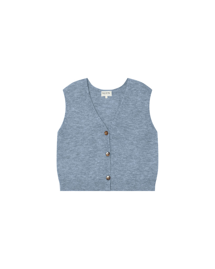 Cardigan sans manches bleuet Santa