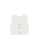 Sleeveless cardigan ivoire Santa