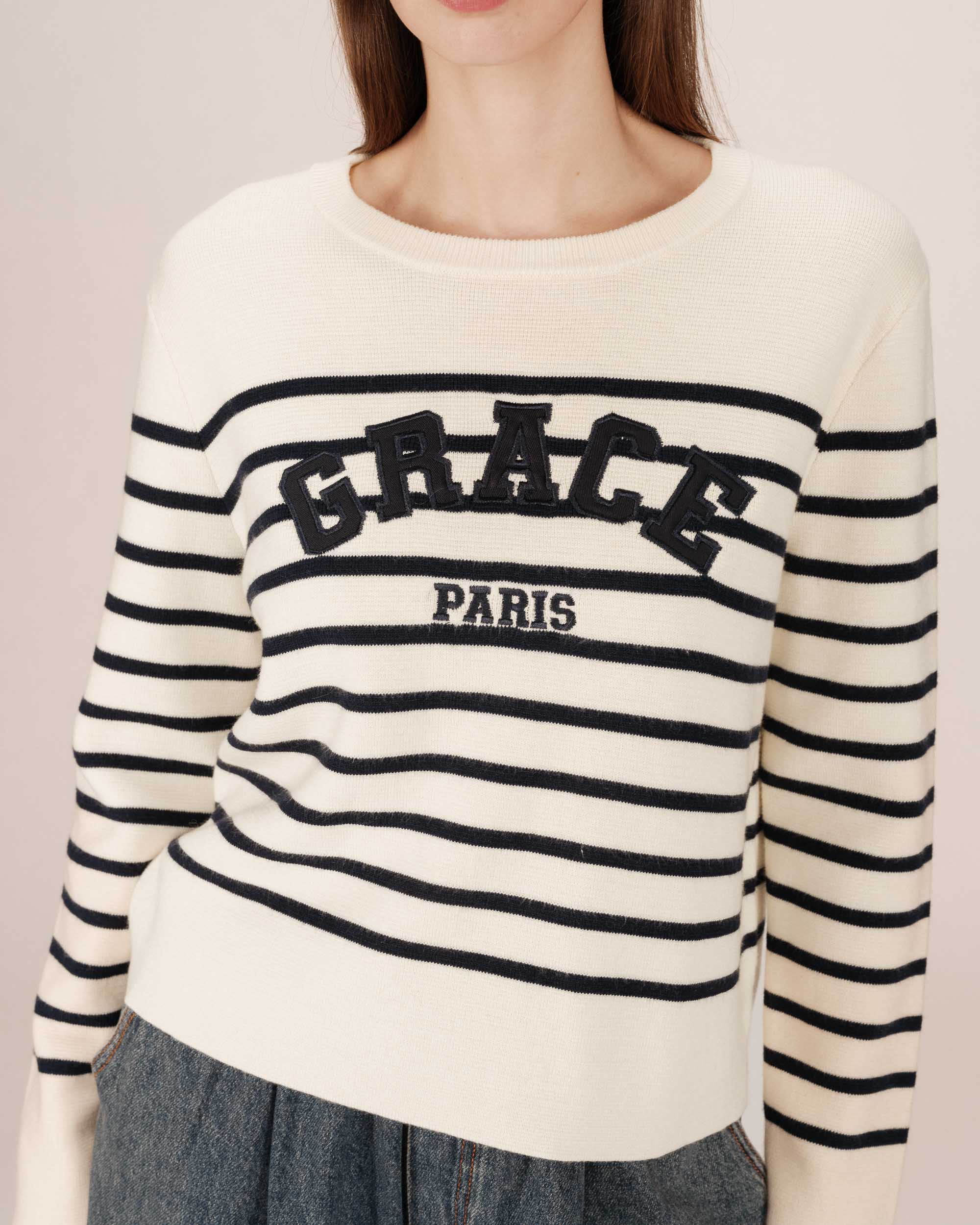 College sweater ecru Sardaigne