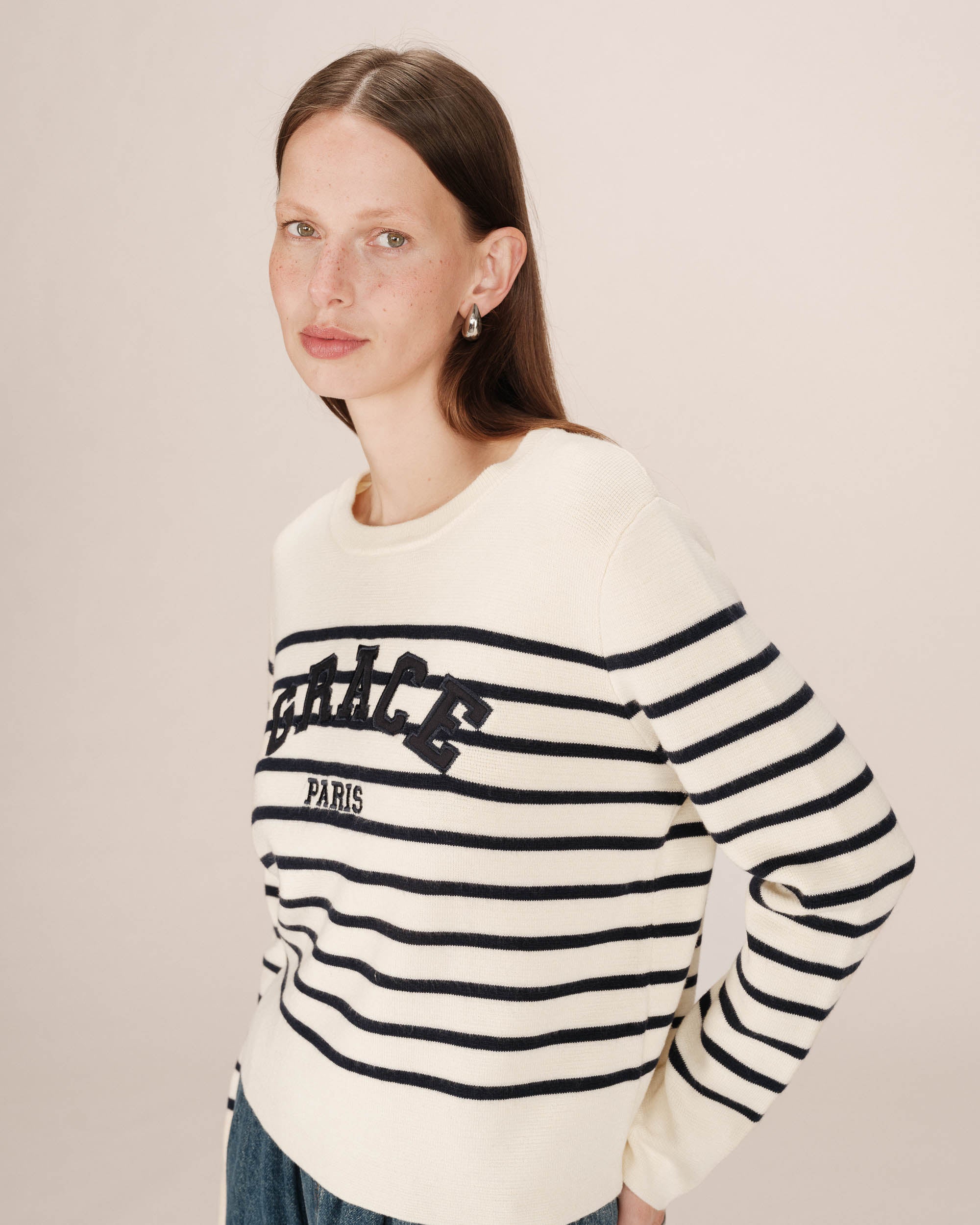 College sweater ecru Sardaigne