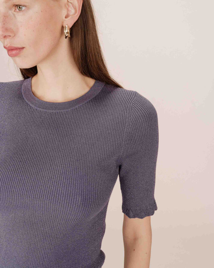 Lurex sweater bleuet Saturne