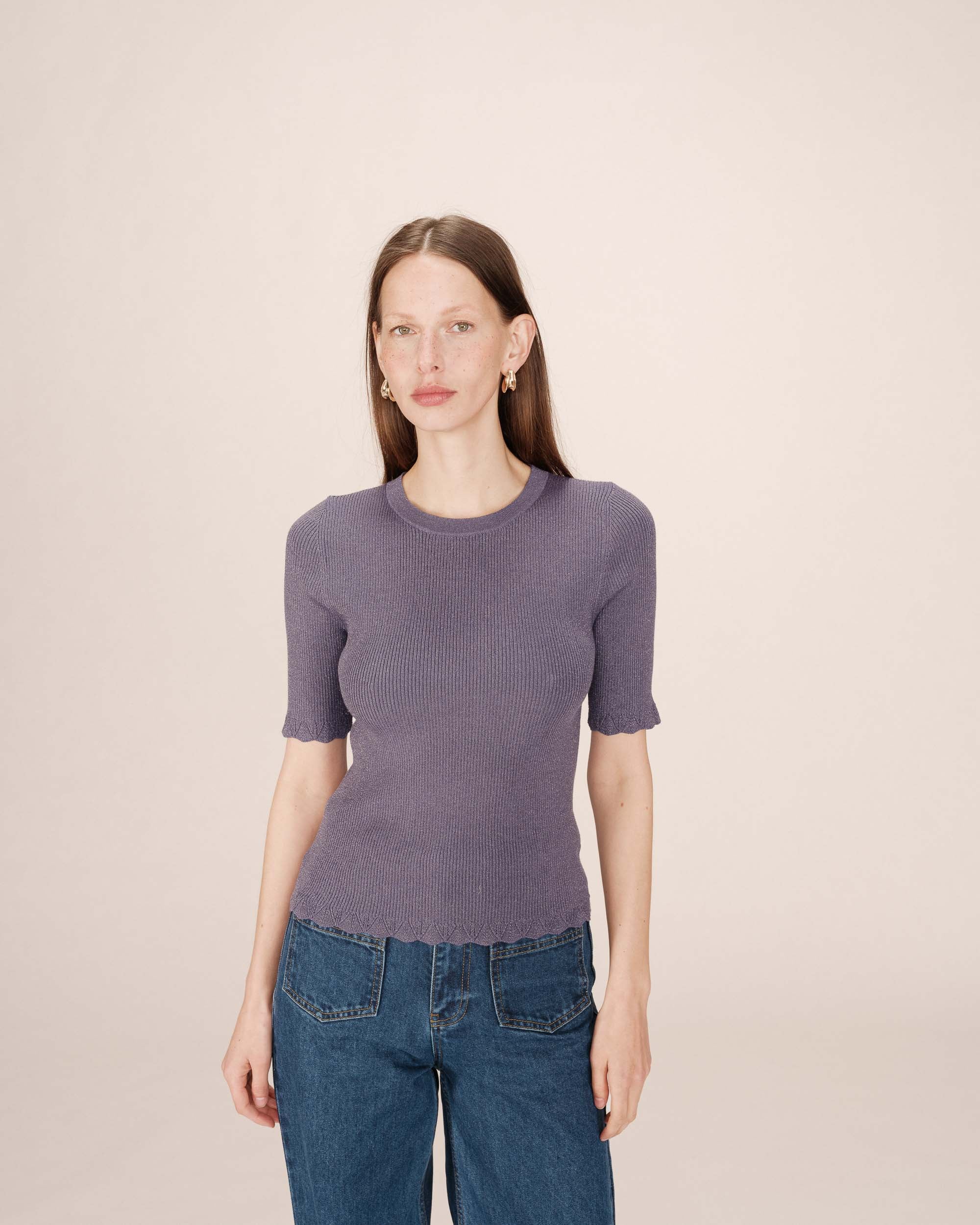 Lurex sweater blueberry Saturne