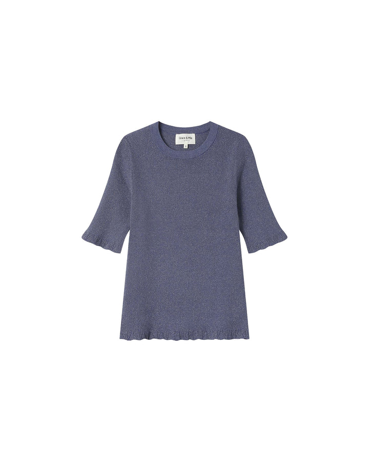 Lurex sweater bleuet Saturne