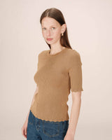 Pull en lurex ocre Saturne