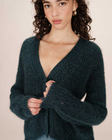 Wool and alpaca cardigan emerald Saluda