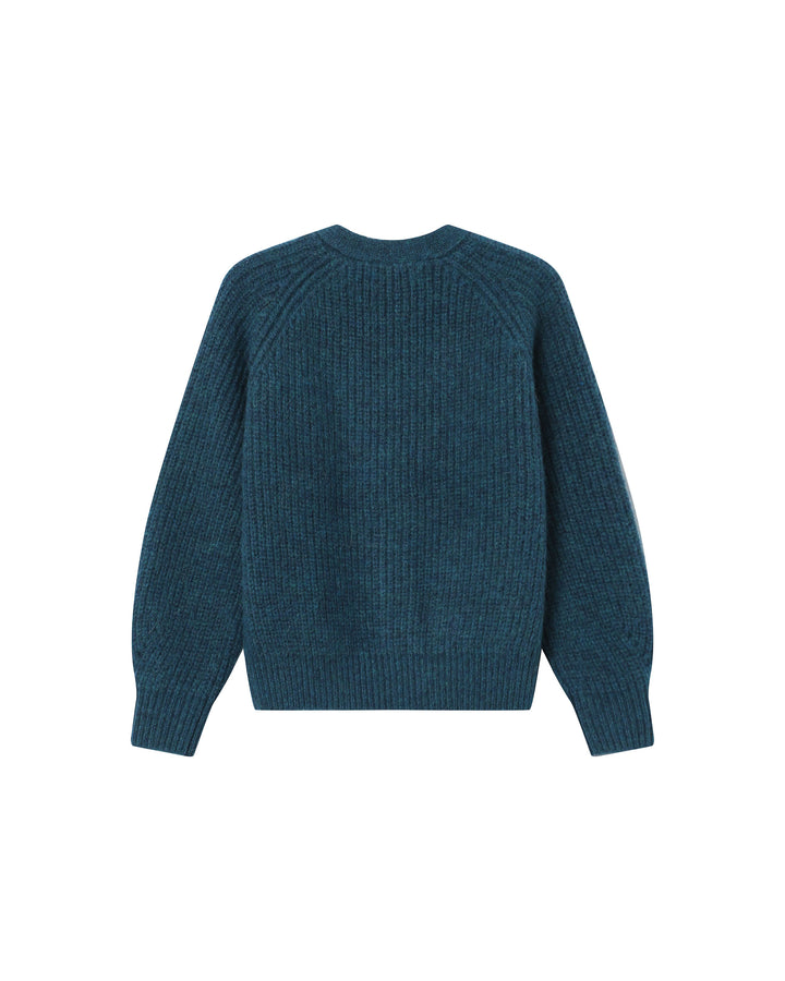 Cardigan laine et alpaga emeraude Saluda