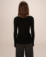 Fine knit sweater black Saturnin