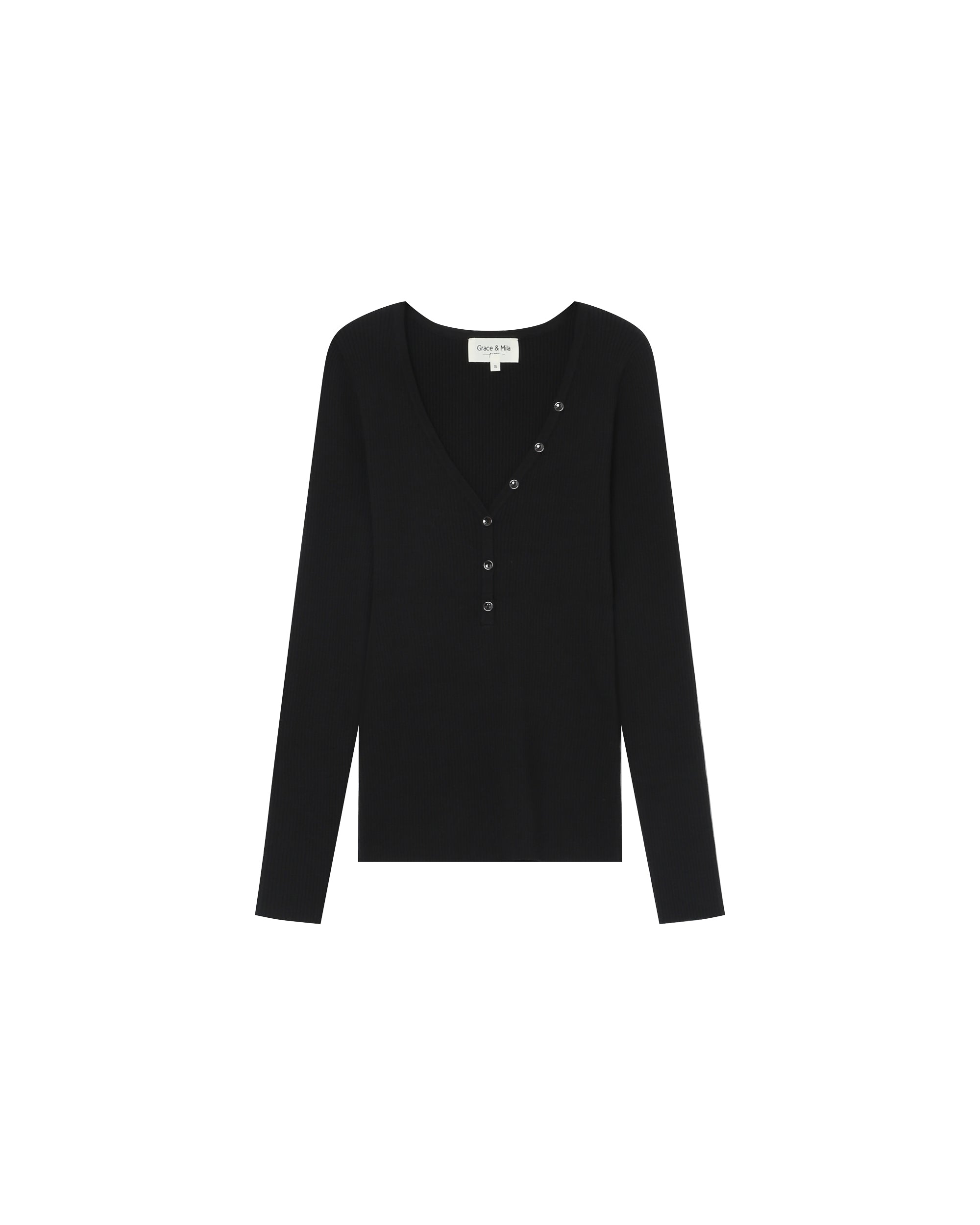 Fine knit sweater black Saturnin