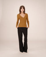Fine knit sweater ocher Saturnin