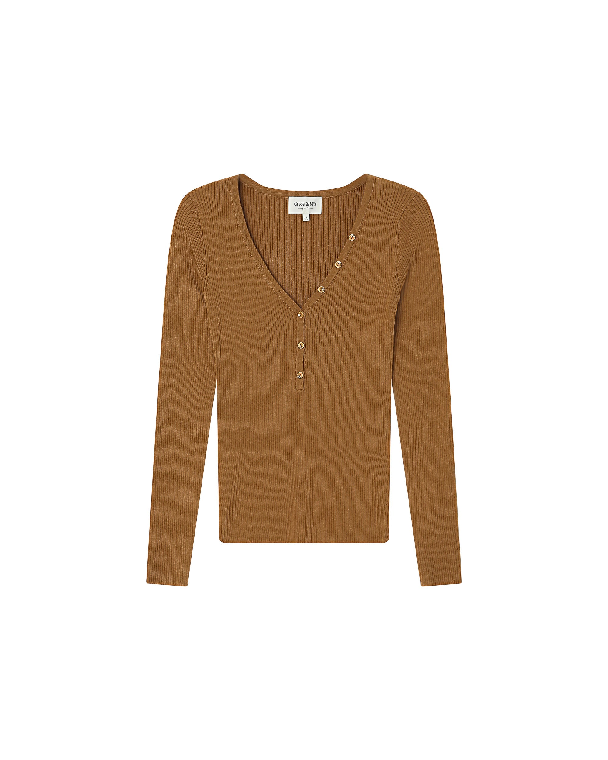 Fine knit sweater ocher Saturnin