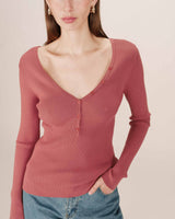 Fine knit sweater terracotta Saturnin