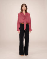 Tie-neck blouse blush Splendide