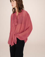 Tie-neck blouse blush Splendide