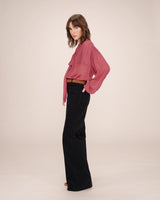 Tie-neck blouse blush Splendide