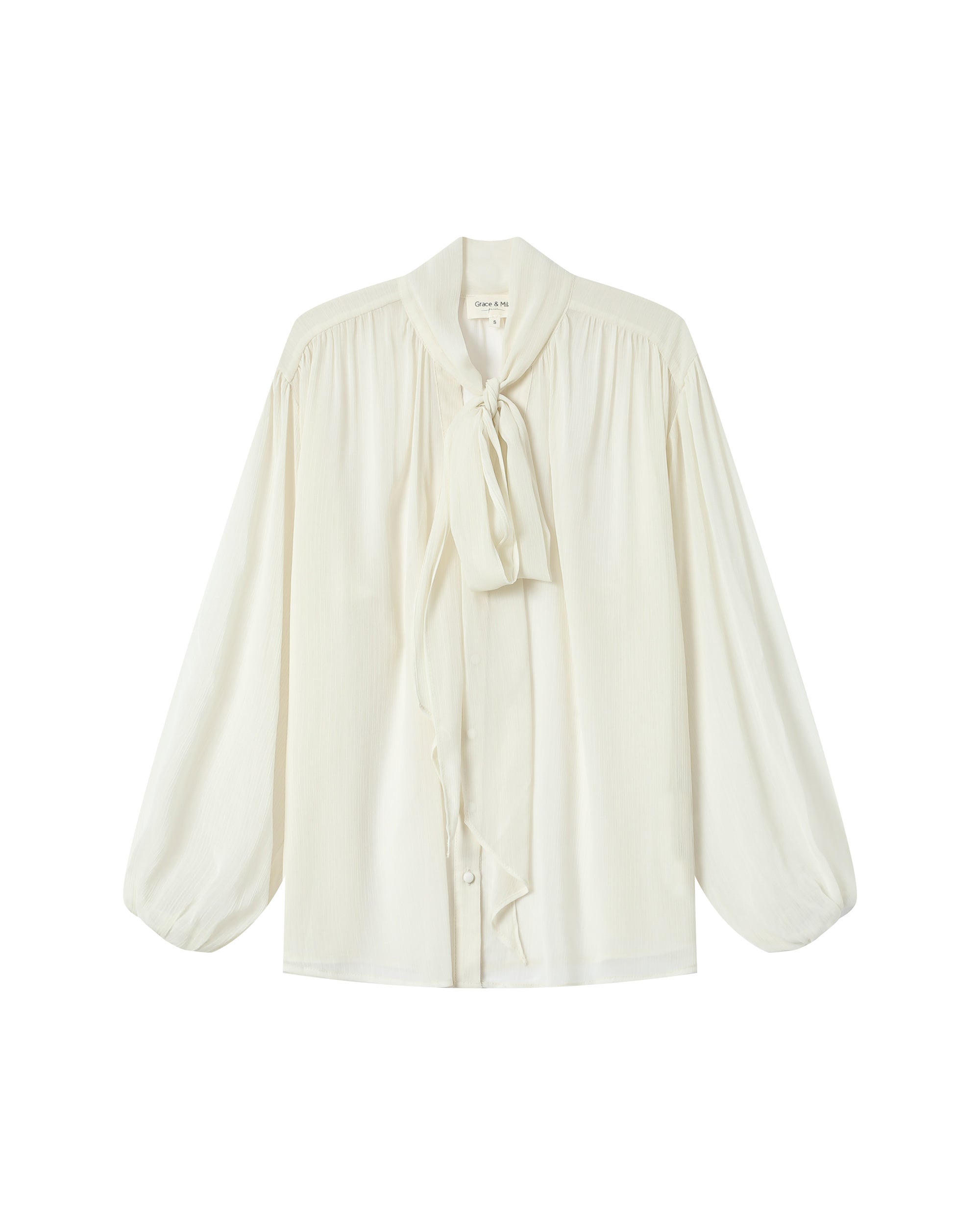 Tie-neck blouse ecru Splendide