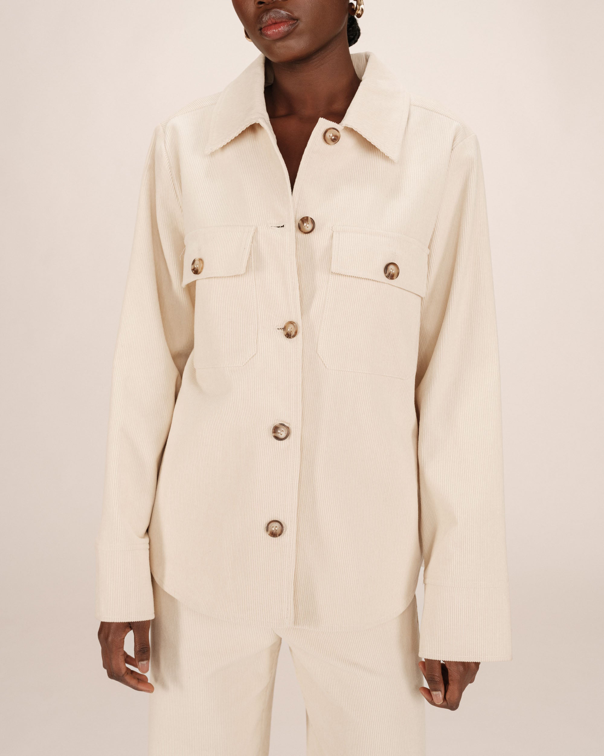 Corduroy overshirt ecru Special