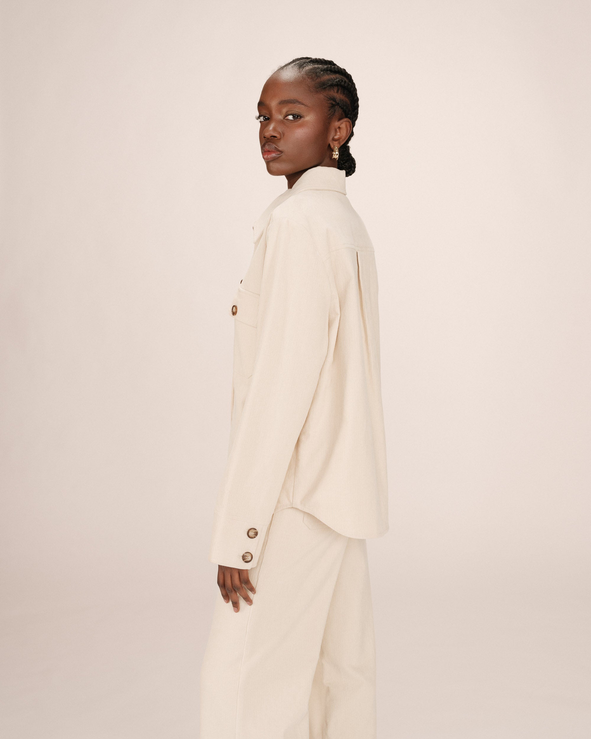 Corduroy overshirt ecru Special