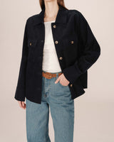 Corduroy overshirt navy Special