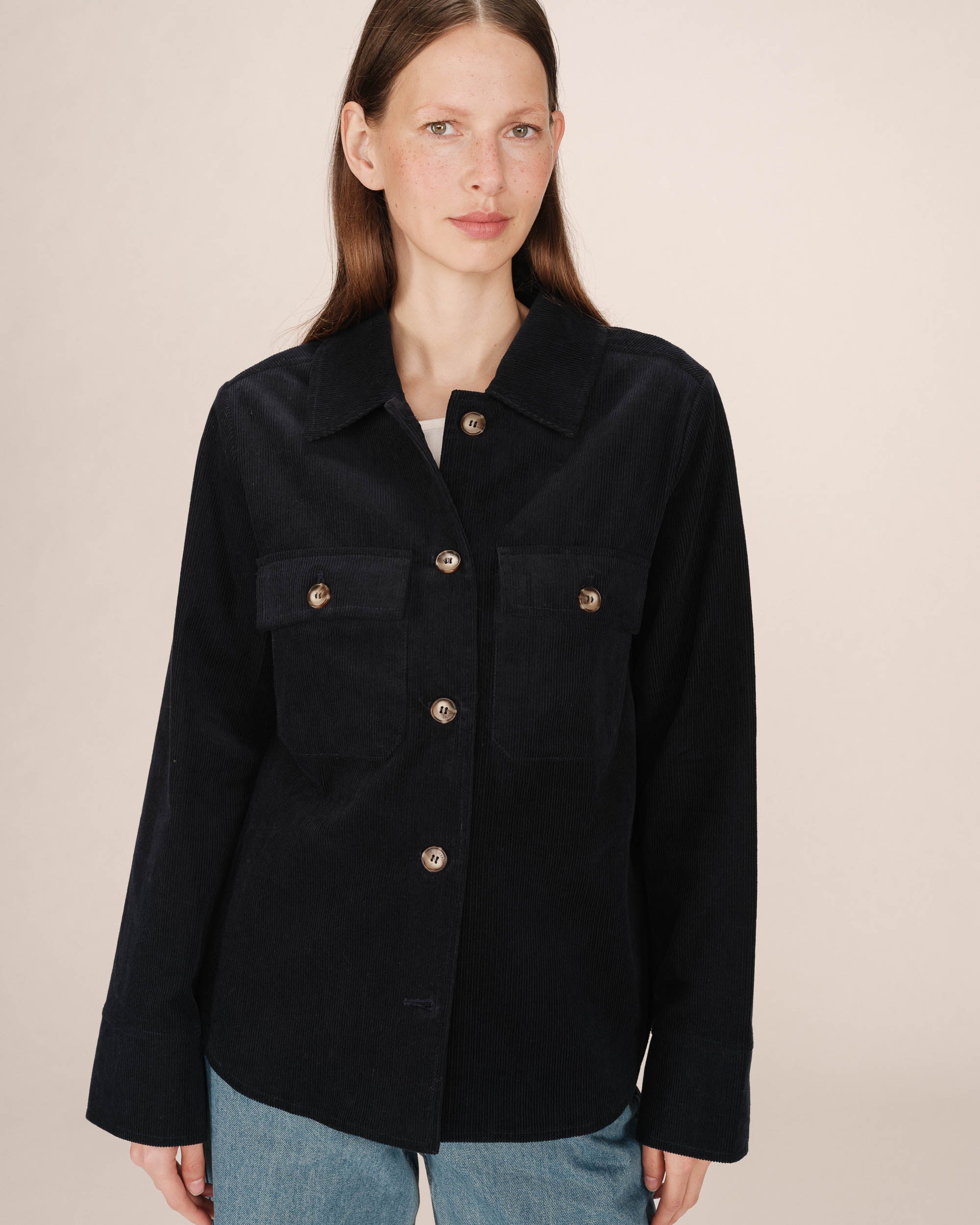Corduroy overshirt navy Special