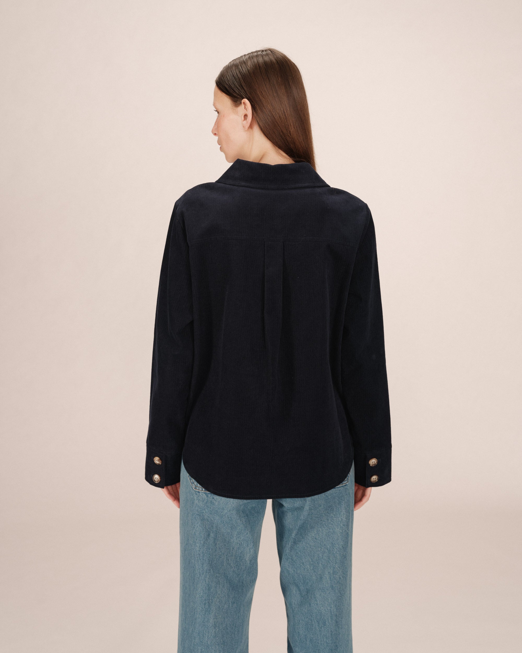 Corduroy overshirt navy Special