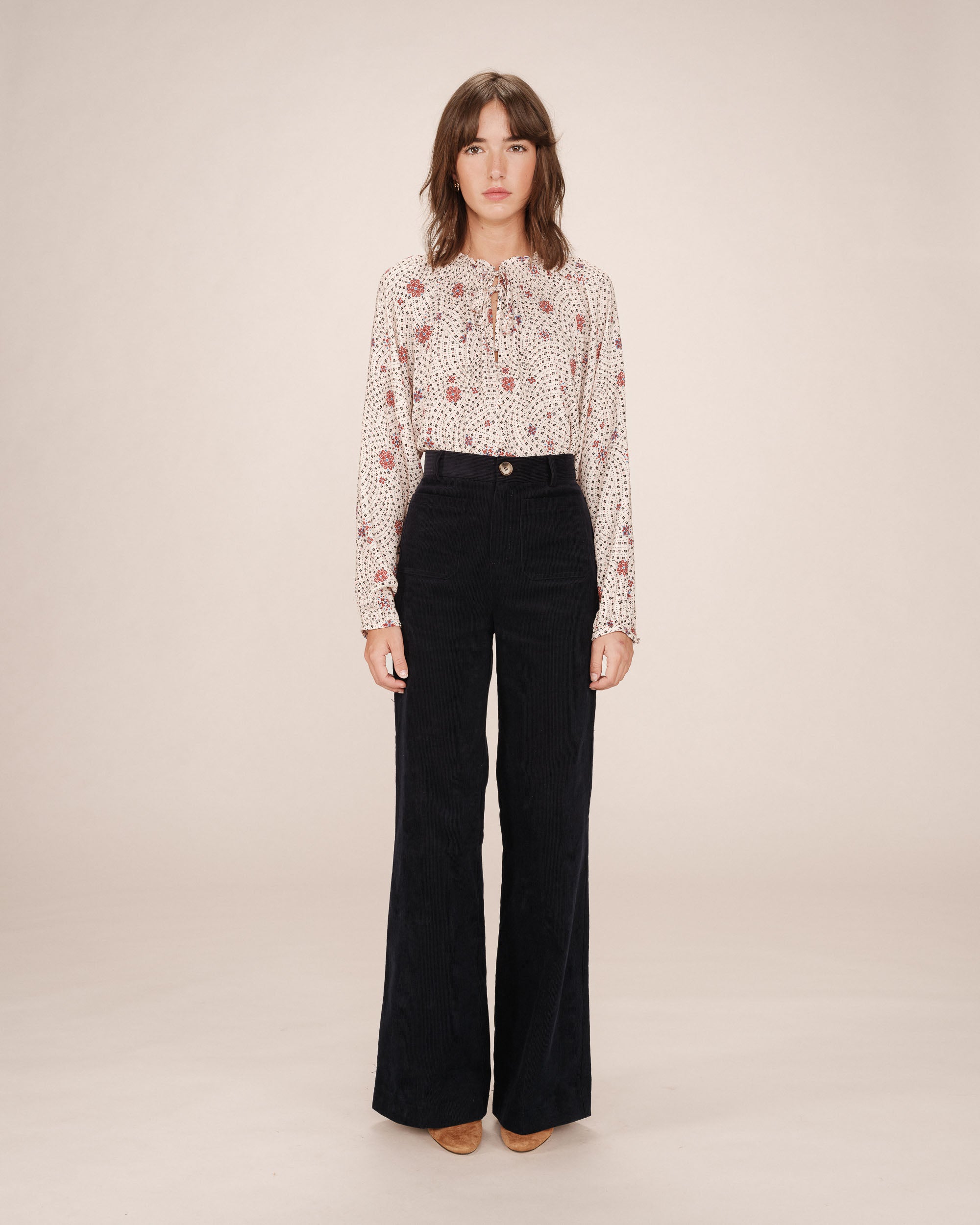 Printed blouse ecru Scarlett