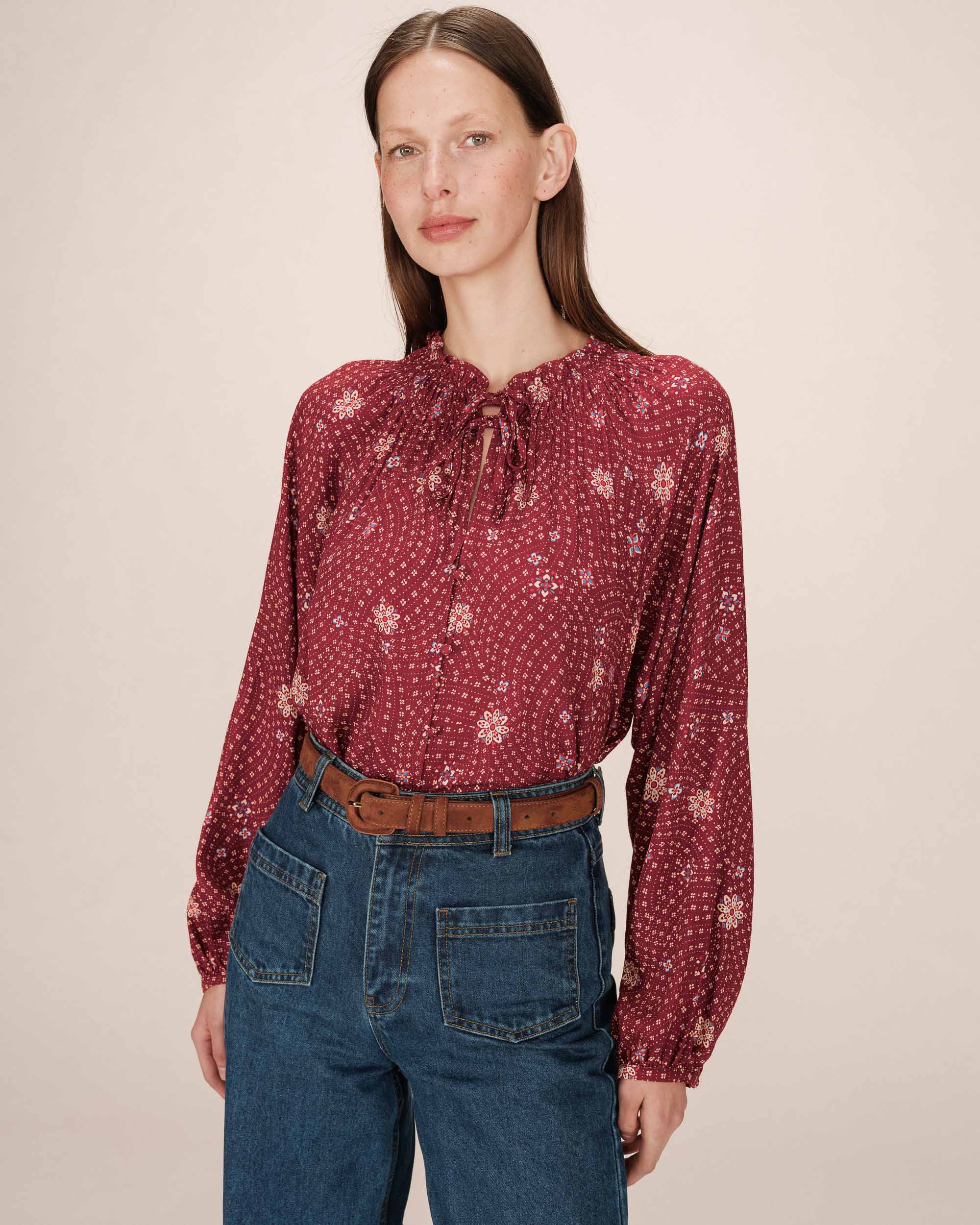 Printed blouse terracotta Scarlett