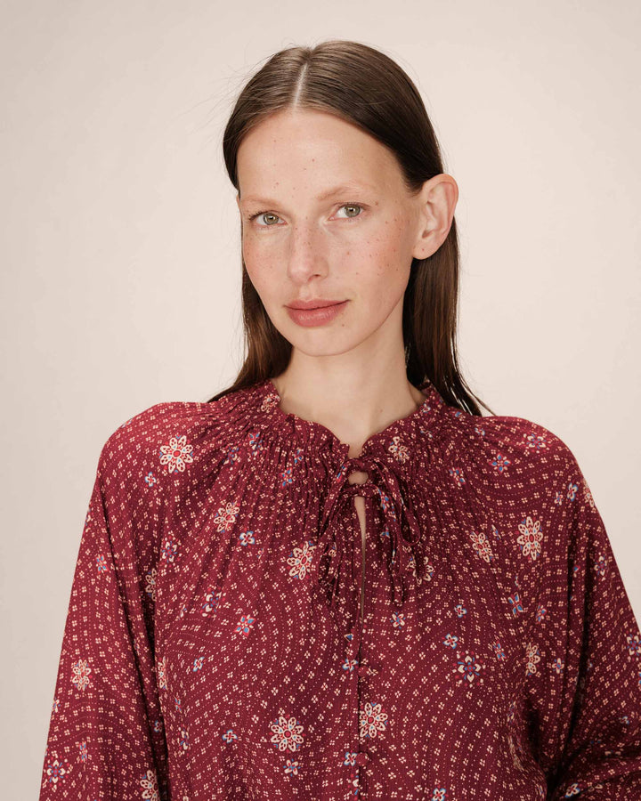 Blouse imprimée terracotta Scarlett