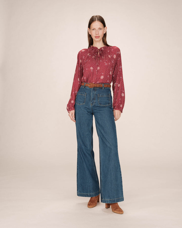 Blouse imprimée terracotta Scarlett