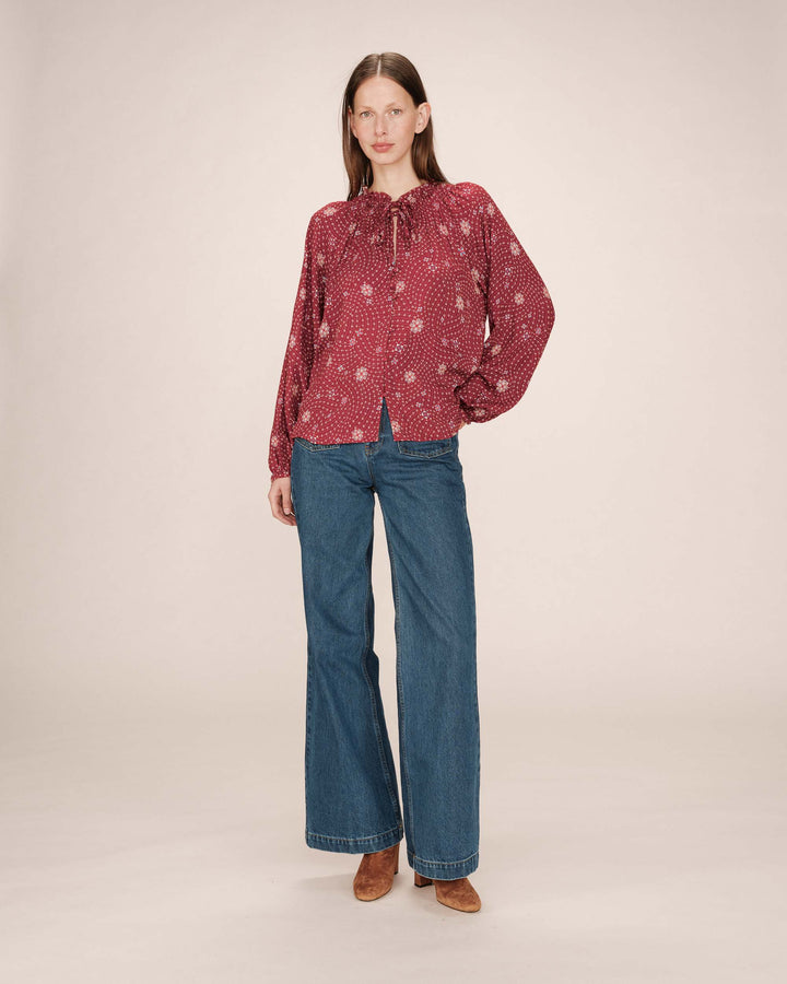 Blouse imprimée terracotta Scarlett