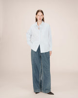 Oversized cotton shirt blueberry Sira