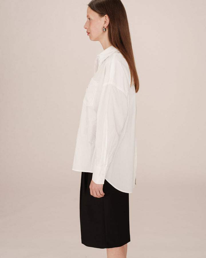 Chemise oversize en coton ivoire Sira