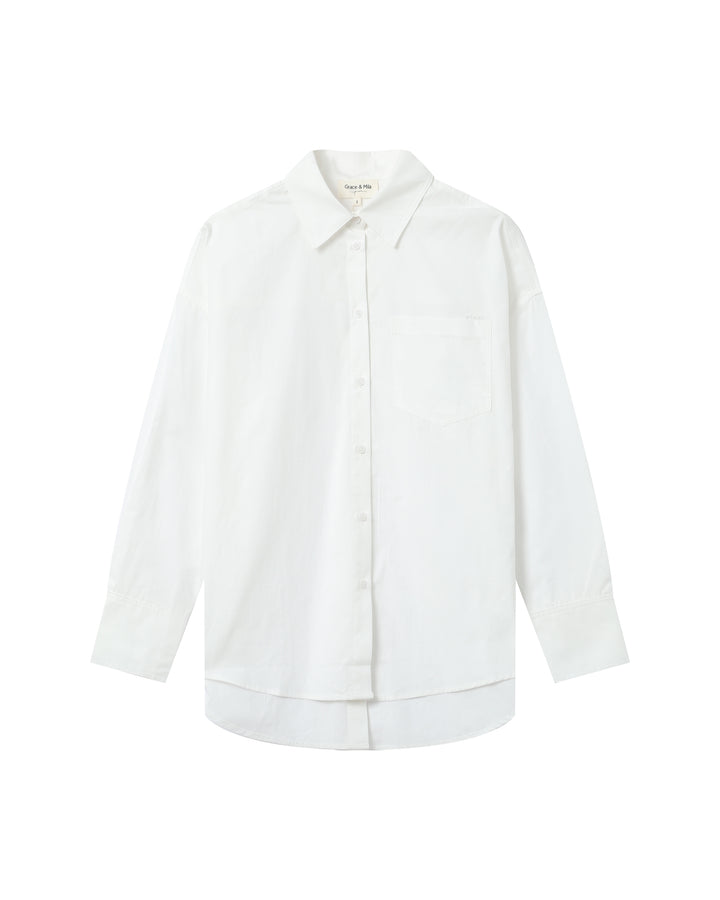 Chemise oversize en coton ivoire Sira